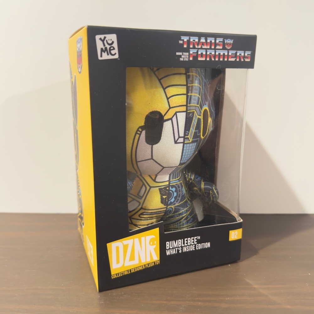 YuMe Transformers Bumblebee DZNR What's Inside #02 Designer Plush 7" Boxed Used